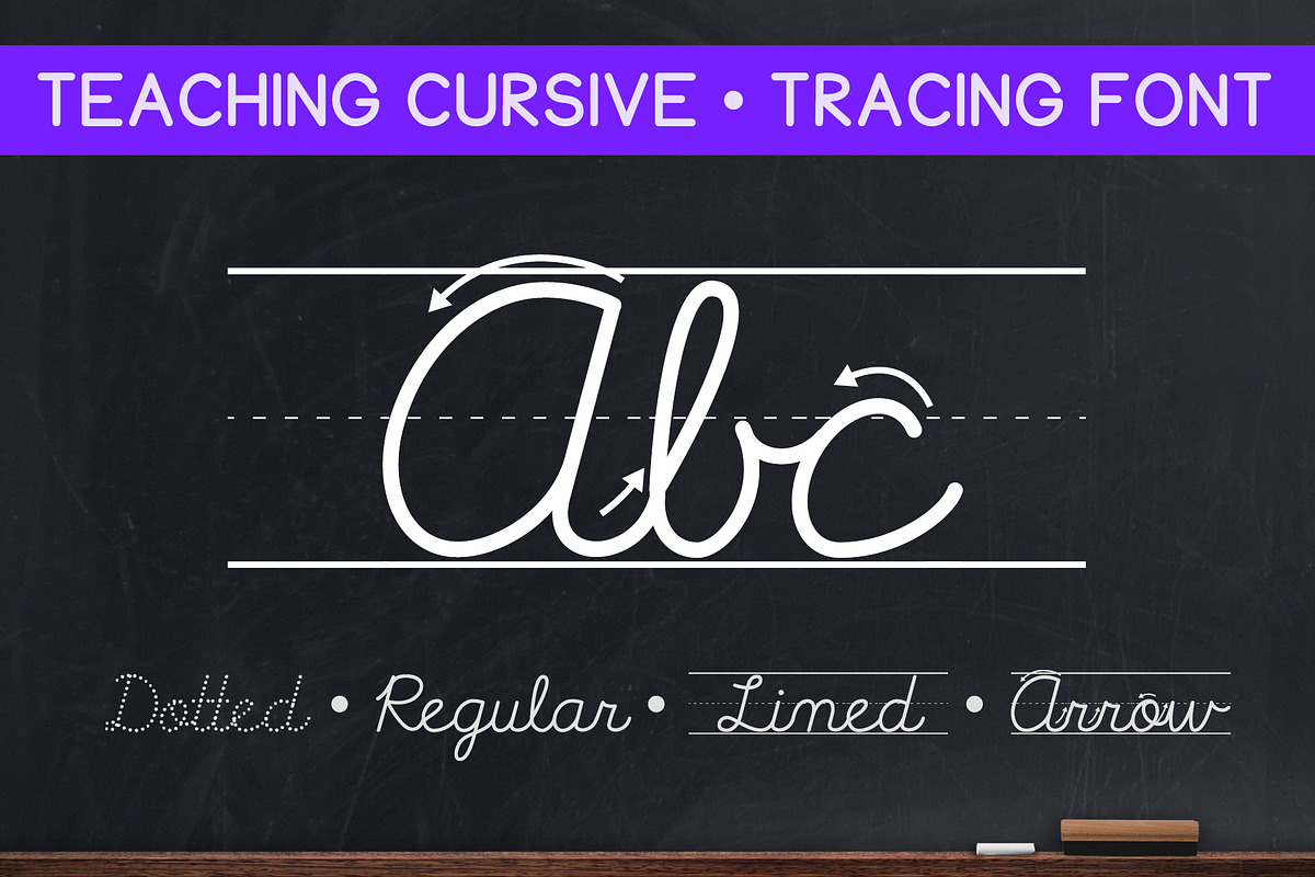 Teaching Cursive Letter Tracing Font, a Script Font by Lewis Creative (Photo 1 of 4)
