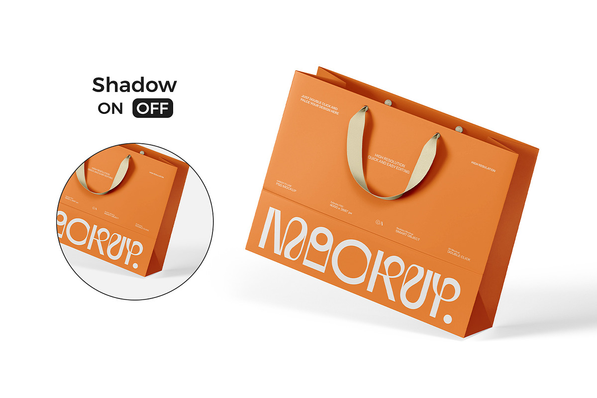 Euro Paper Tote Shopping Bag Mockup, a Packaging Mockup by RamStudio2 (Photo 9 of 16)