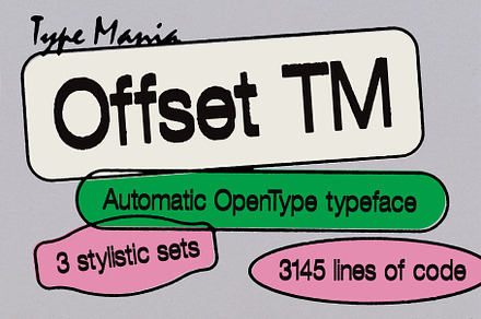 Offset TM – Distressed Dynamic Font, a Sans Serif Font by Type Mania