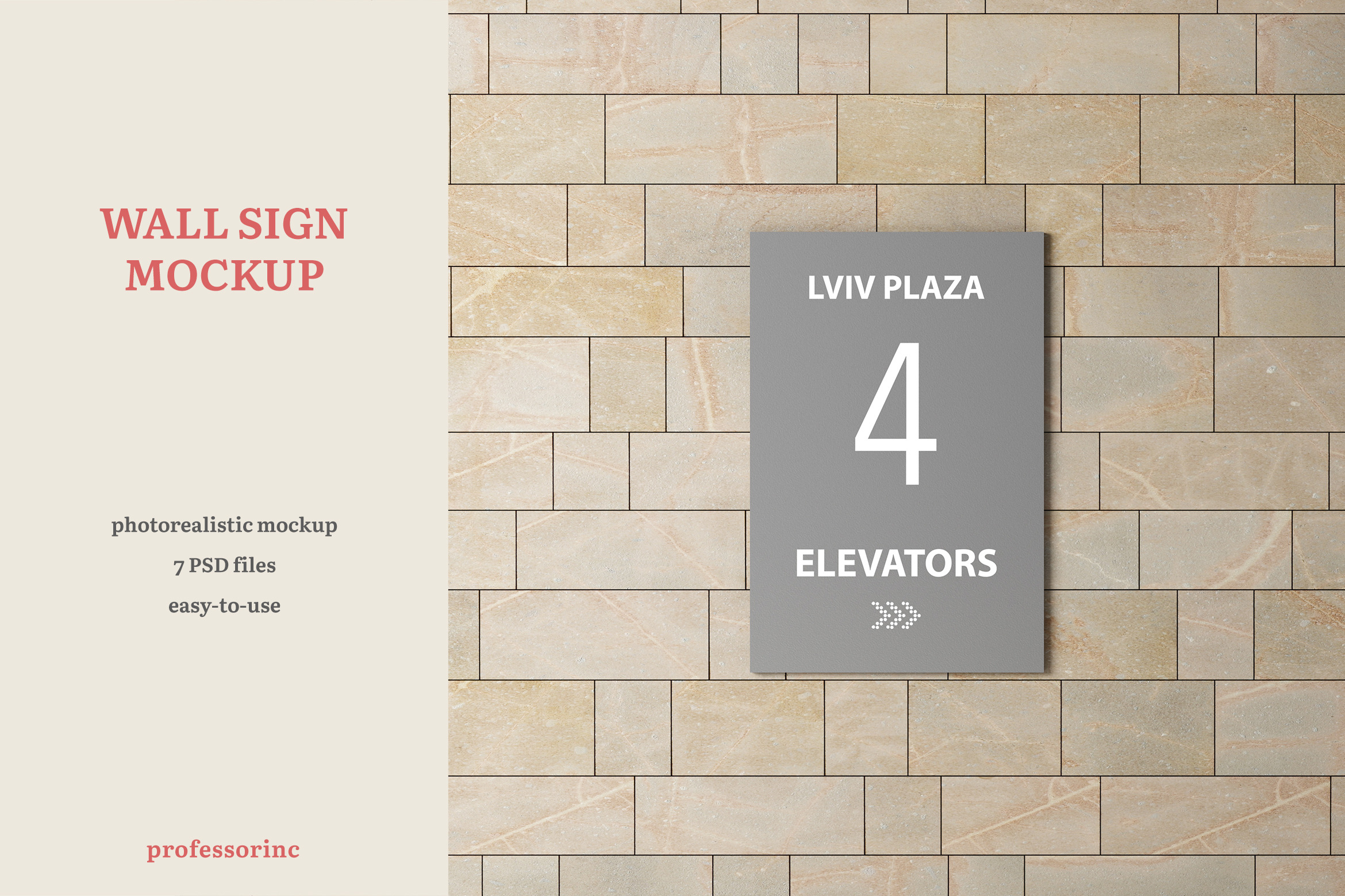 Wall Sign Mockup, a Product Mockup by professorinc