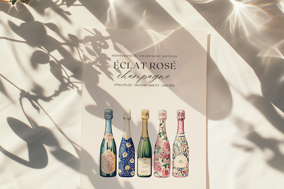 Champagne Romantic Patterns, a Decorative Illustration by ThaismotaCreativeCo (Photo 2 of 7)