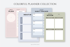 Colorful CANVA Planner Template Set