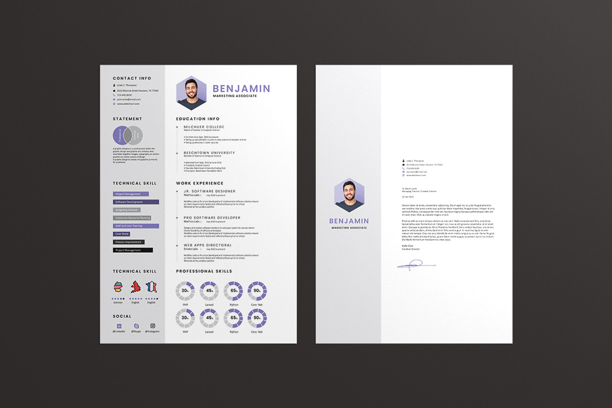 Violet Resume CV, a Resume Template by iDoodle Studio (Photo 6 of 6)