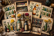 Antique Botanical Medicine Cabinet, a Background Graphic by Printable Treasure (Thumbnail 3 of 3)