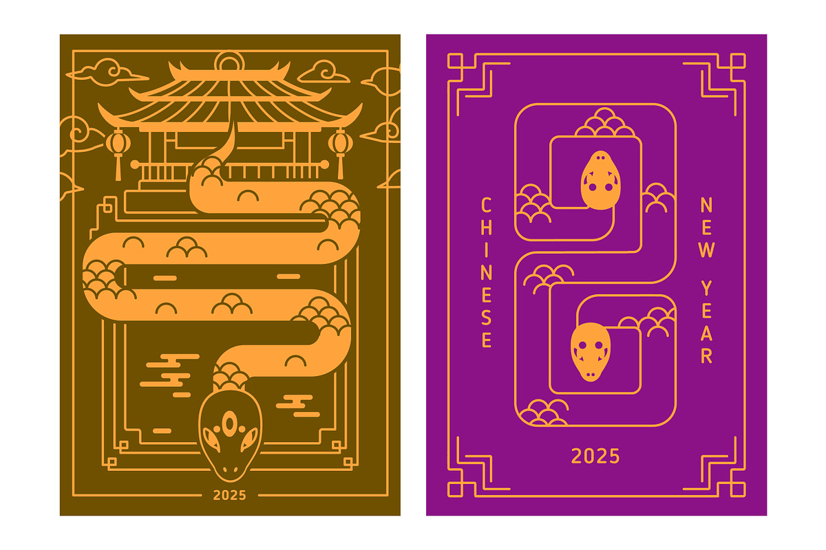 Happy Chinese New Year 2025 cards, a Decorative Illustration by Good Studio (Photo 5 of 11)