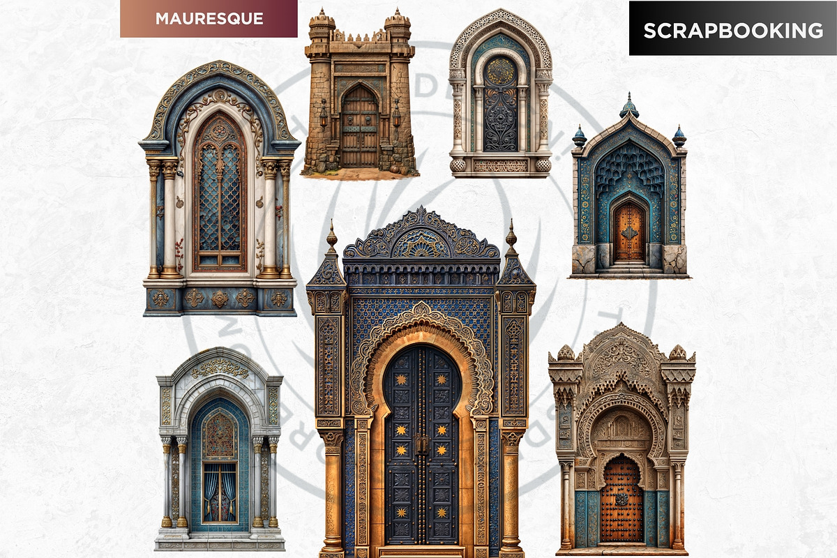 World Architecture Doors and windows, a Decorative Illustration by ThatsDesignArt (Photo 8 of 10)