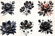 Glitter Luxury Black Spring Flower, an Illustration by Libby Wishes (Thumbnail 4 of 4)