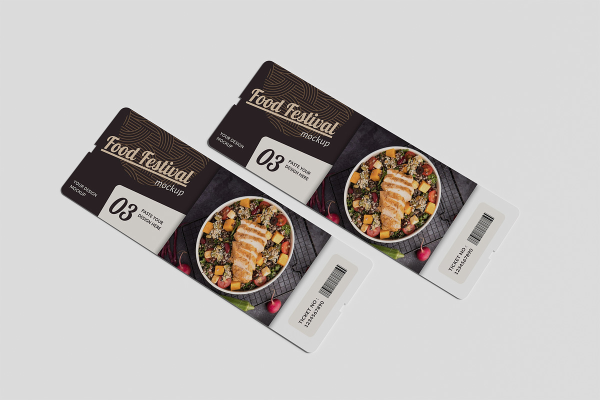 ticket mockup, a Flyer Template by kebunmockup (Photo 3 of 5)