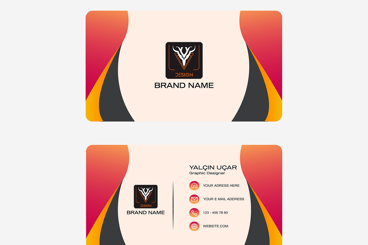 Modern Business Card Design Template, a Business Card Template by YUDesignStore (Photo 3 of 4)