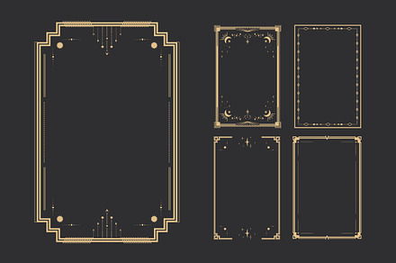 Celestial Tarot Frames Set, a Decorative Illustration by PsychocheArt