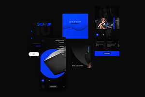 Black & Blue (Dark UI KIT)