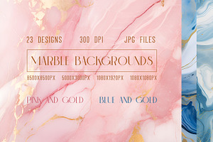 Marble Backgrounds. Pink Blue Gold