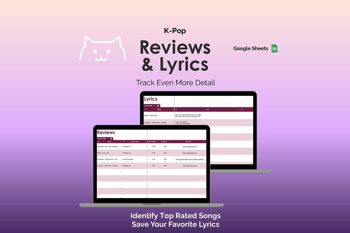 K-Pop Tracker - Google Sheets preview 7