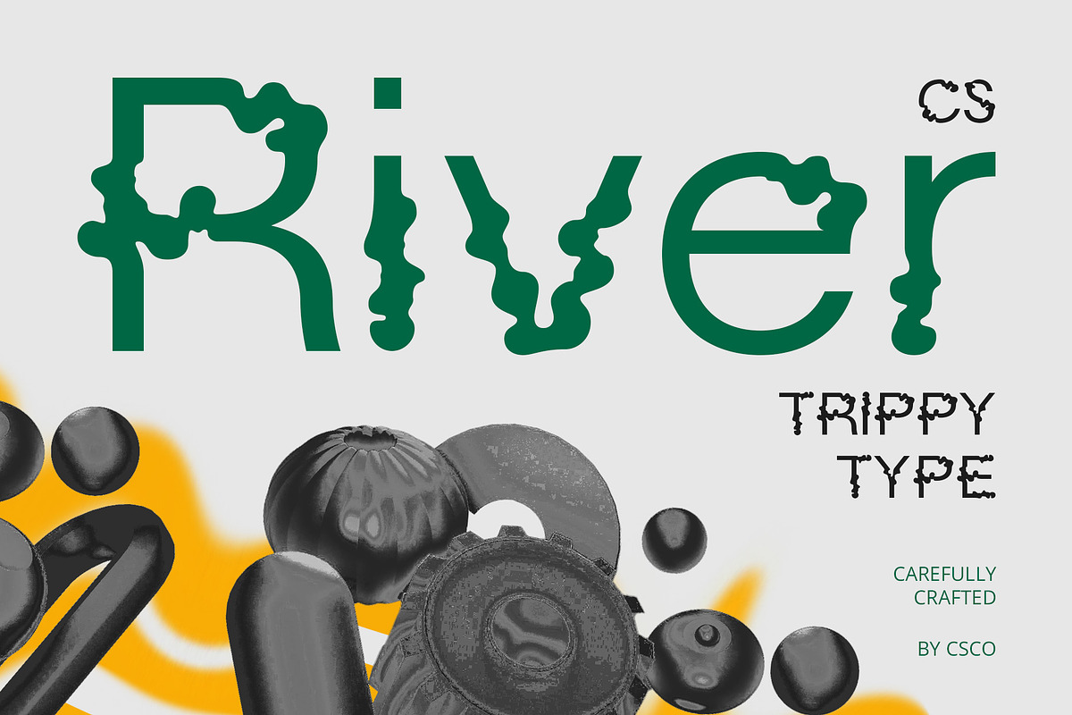 CS River – Trippy Font, a Sans Serif Font by Craft Supply Co. (Photo 1 of 8)