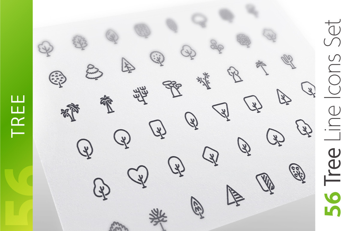 Tree Line Icons Set, an Outline Icon by Voysla's Shop (Photo 1 of 4)