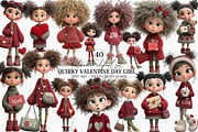Quirky Valentine Day Girl Clipart, an Illustration by Canvas Craft (Thumbnail 1 of 6)