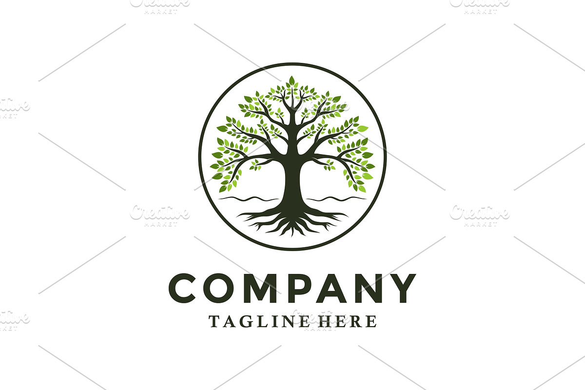 Tree of Life Root and Leaf logo, a Branding & Logo Template by jundio studio