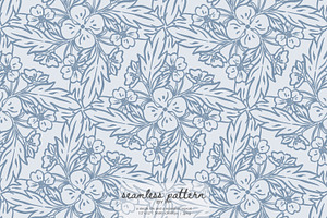 blue floral seamless pattern