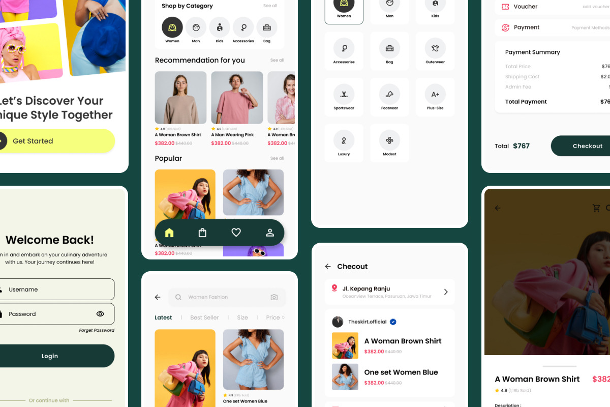 Luxe - Modern Fashion Mobile App, an App Template by trabaskriya (Photo 4 of 5)