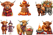 Autumn Fall Highland Cow Clipart, an Illustration by Designking (Thumbnail 3 of 4)