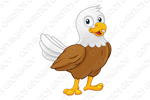 Bald Eagle Bird Cute Cartoon, an Animal Illustration by Christos Georghiou