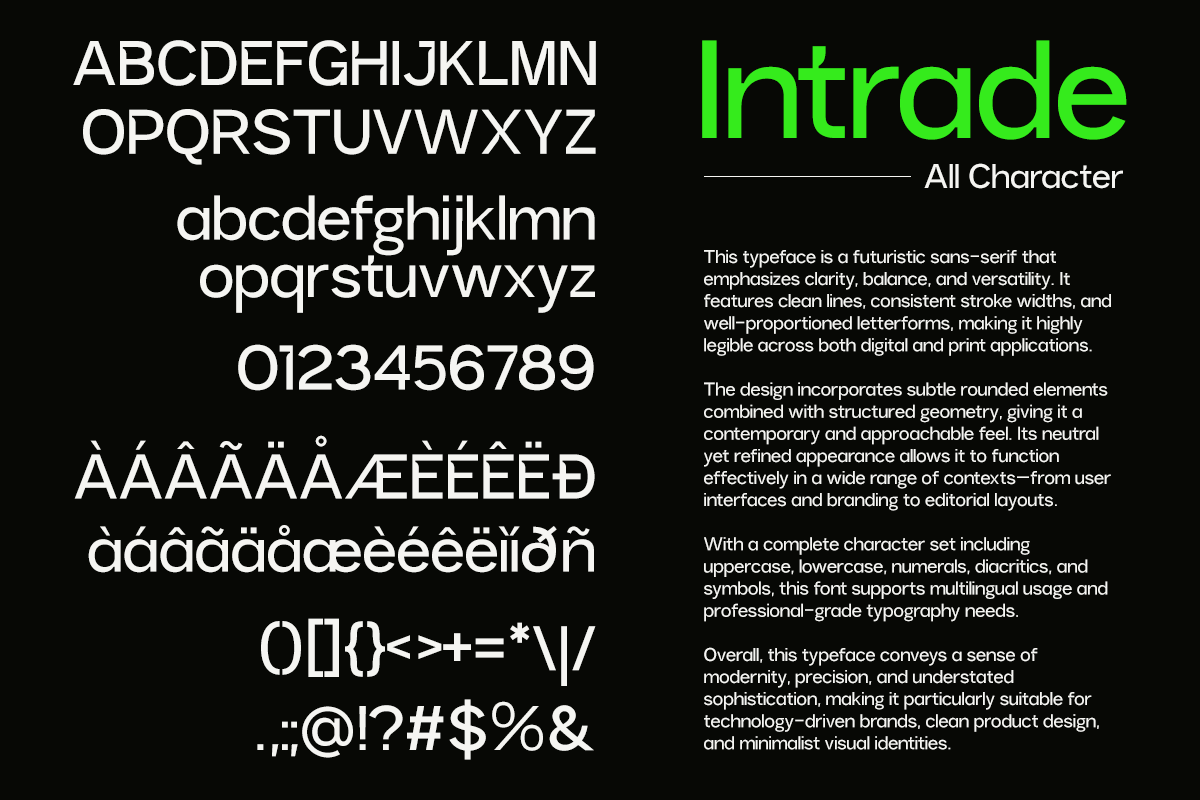 Futuristic Sans Serif - Intrade, a Sans Serif Font by RagamKata (Photo 9 of 9)
