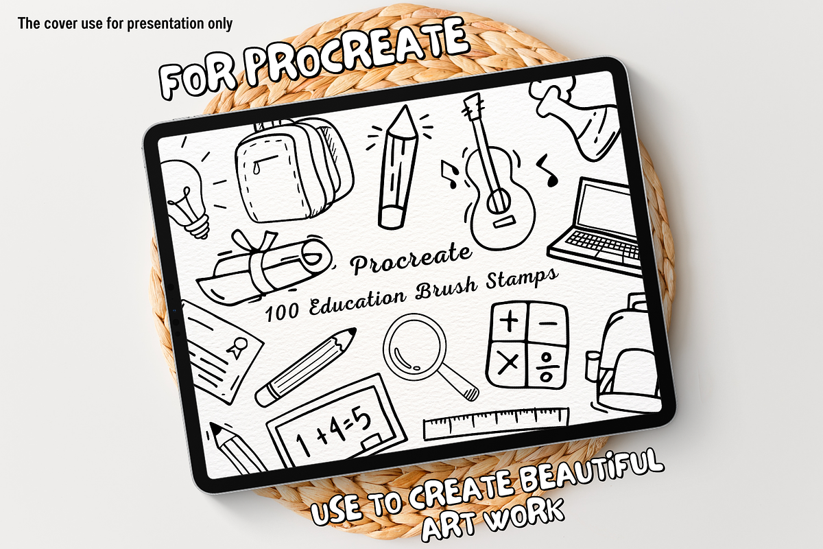 100 Education Procreate Stamps, a Brush Add-On by Painter Creative Books (Photo 1 of 9)