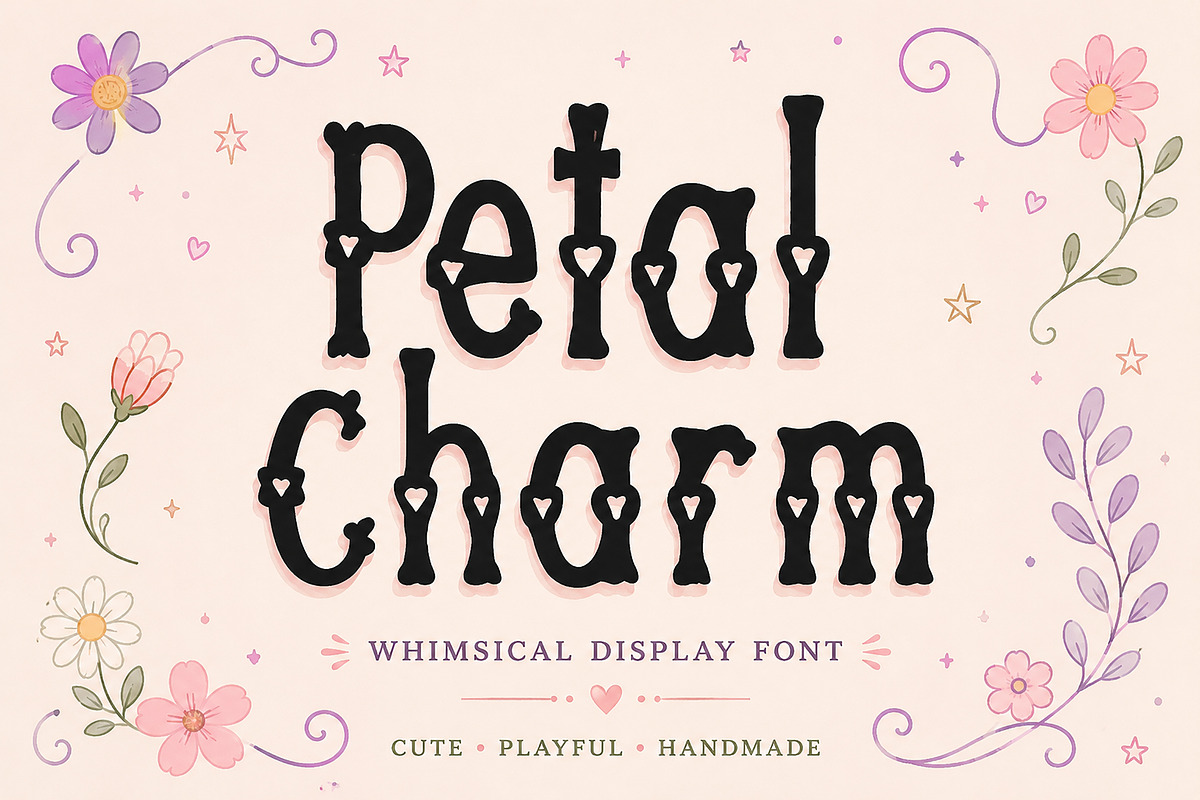Petal Charm, a Script Font by Wow Magic (Photo 1 of 5)