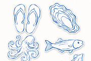 Coastal Doodles Line Art Bundle, an Animal Illustration by Fins and Fiction (Thumbnail 8 of 9)
