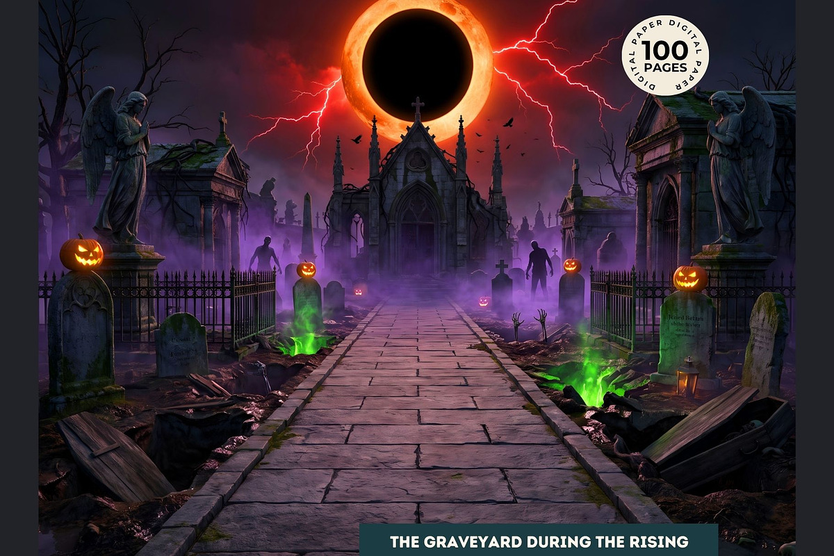 100 Halloween RPG Backdrops, a Seasonal Illustration by ThatsDesignArt (Photo 4 of 19)
