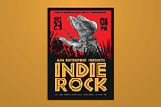 Hand Drawn Dinosaur Indie Rock Flyer, a Flyer Template by ashenterprise (Thumbnail 1 of 3)
