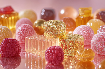 Delicious Gold Wrapped Candies and G, a Background Photo by Pixeness