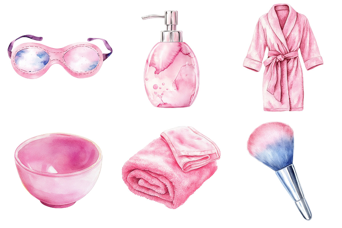 Watercolor Spa Clipart, an Illustration by CitraGraphics (Photo 4 of 5)