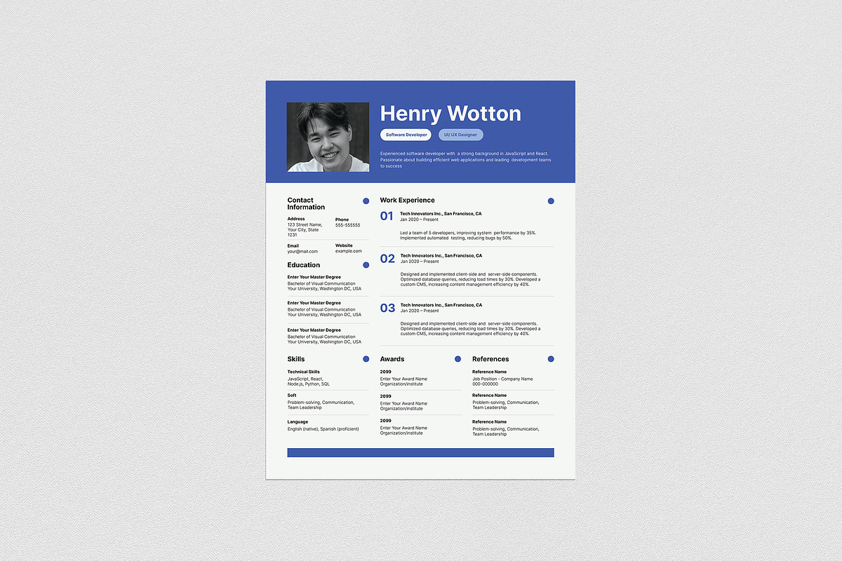 Modern Simple Resume, a Resume Template by Guuver (Photo 3 of 3)