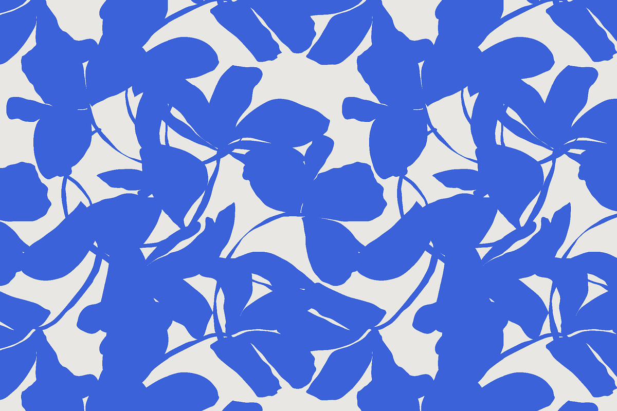 Blue white silhouette minimal flower, a Pattern Graphic by Nocito Design (Photo 3 of 5)