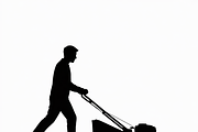 silhouette of a man mowing the lawn, an Illustration by Amazin_art (Thumbnail 5 of 21)