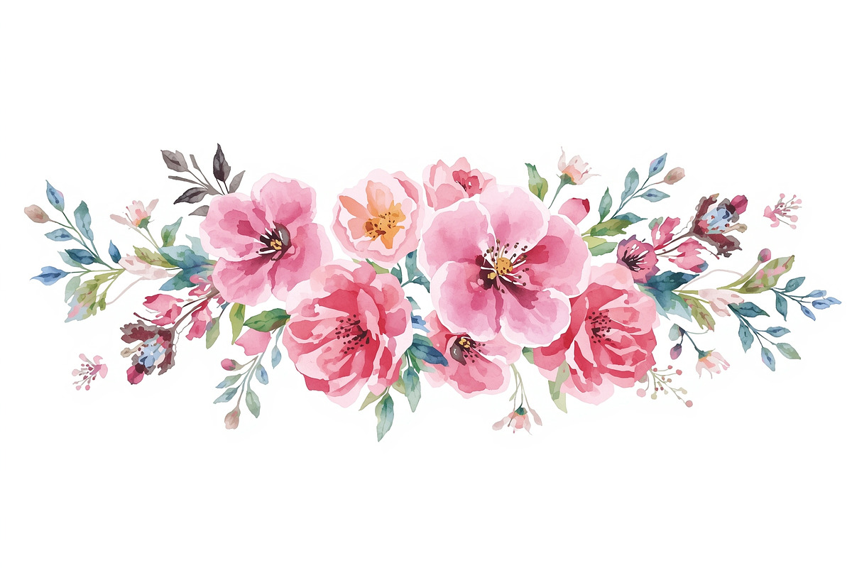 Watercolor Floral Bouquet Set, an Illustration by Creativeshirt (Photo 4 of 11)