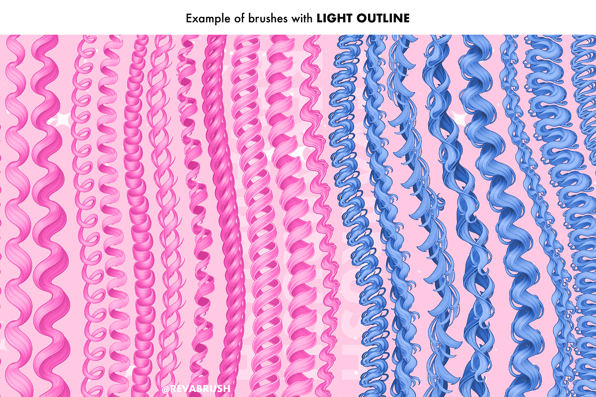 Procreate Hair Female Portrait brush, a Brush Add-On by Revabrush (Photo 8 of 8)