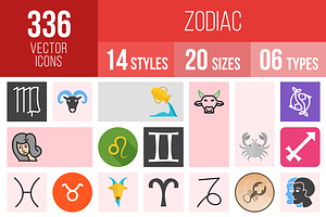 336 Zodiac Icons, an Outline Icon by IconBunny