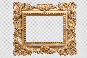 Golden Picture Frame PNG