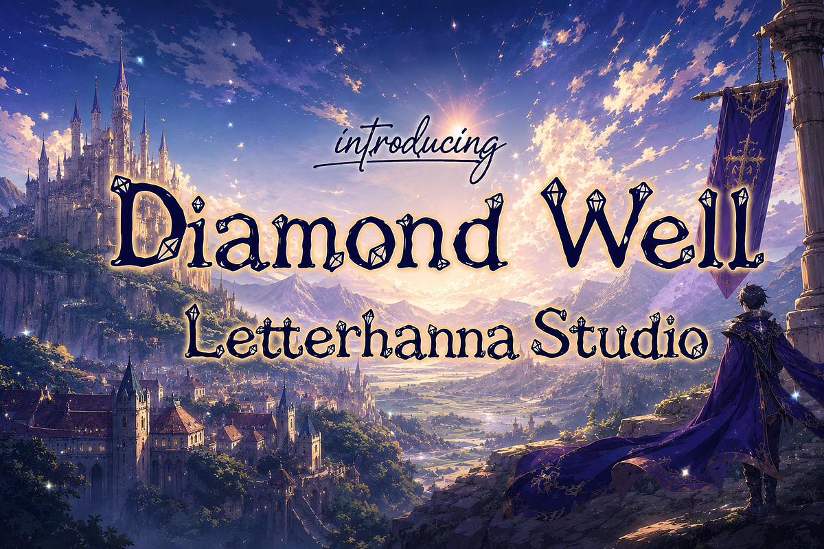 Diamond Well Hand-Drawn Fantasy Font, a Handwritten Font by Letterhanna Studio (Photo 1 of 9)