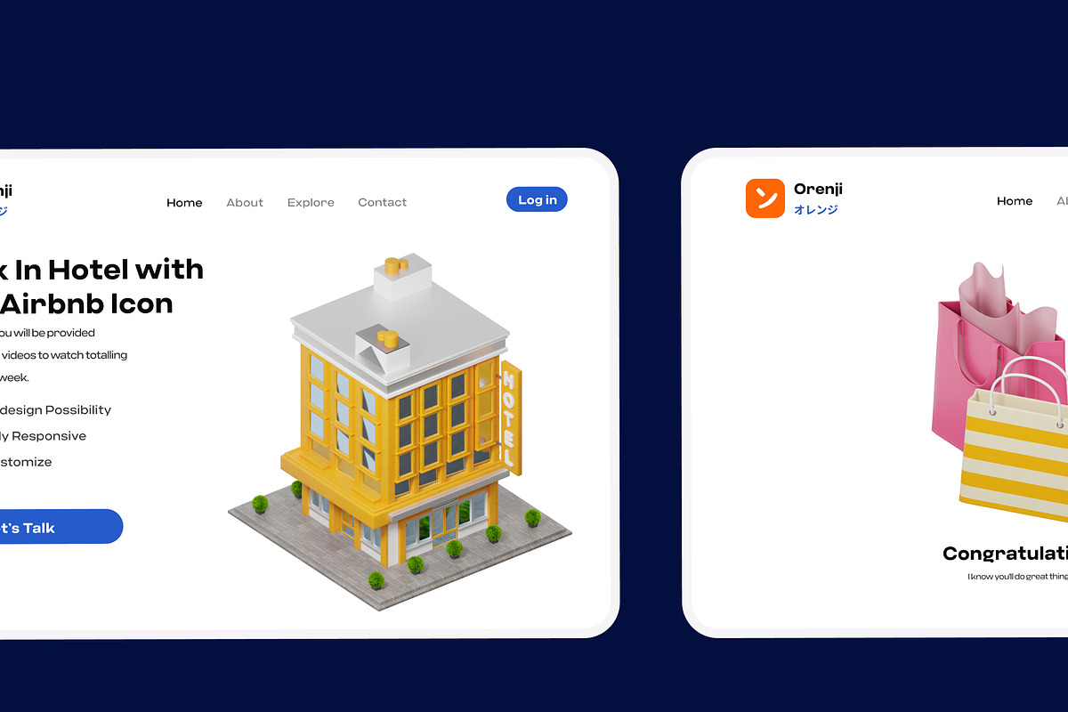 Hotel & Travel 3D Isometric 3D Icon, a Furniture 3D Model by orenjidesign (Photo 6 of 8)