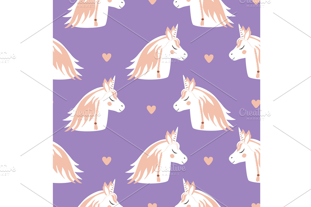 Cute sleeping unicorn seamless, an Animal Illustration by Toltemara
