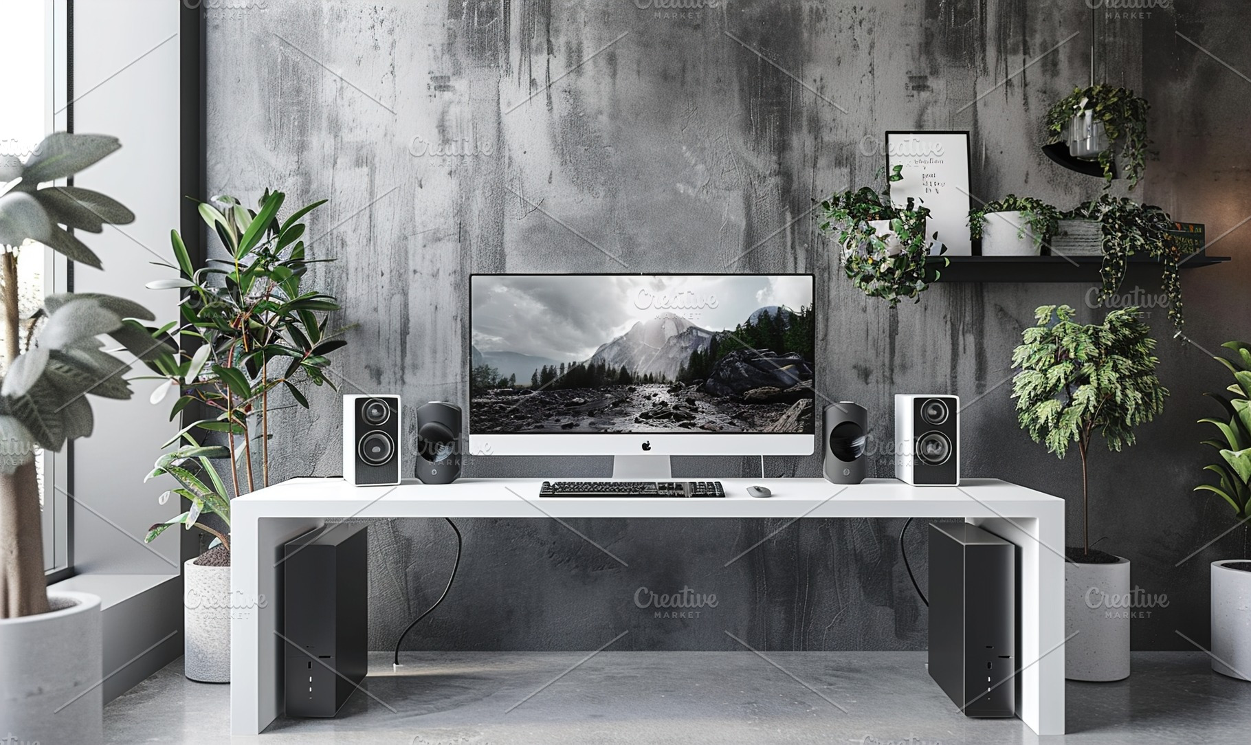 desk computer workspace with modern, a Background Photo by Maylianaw28