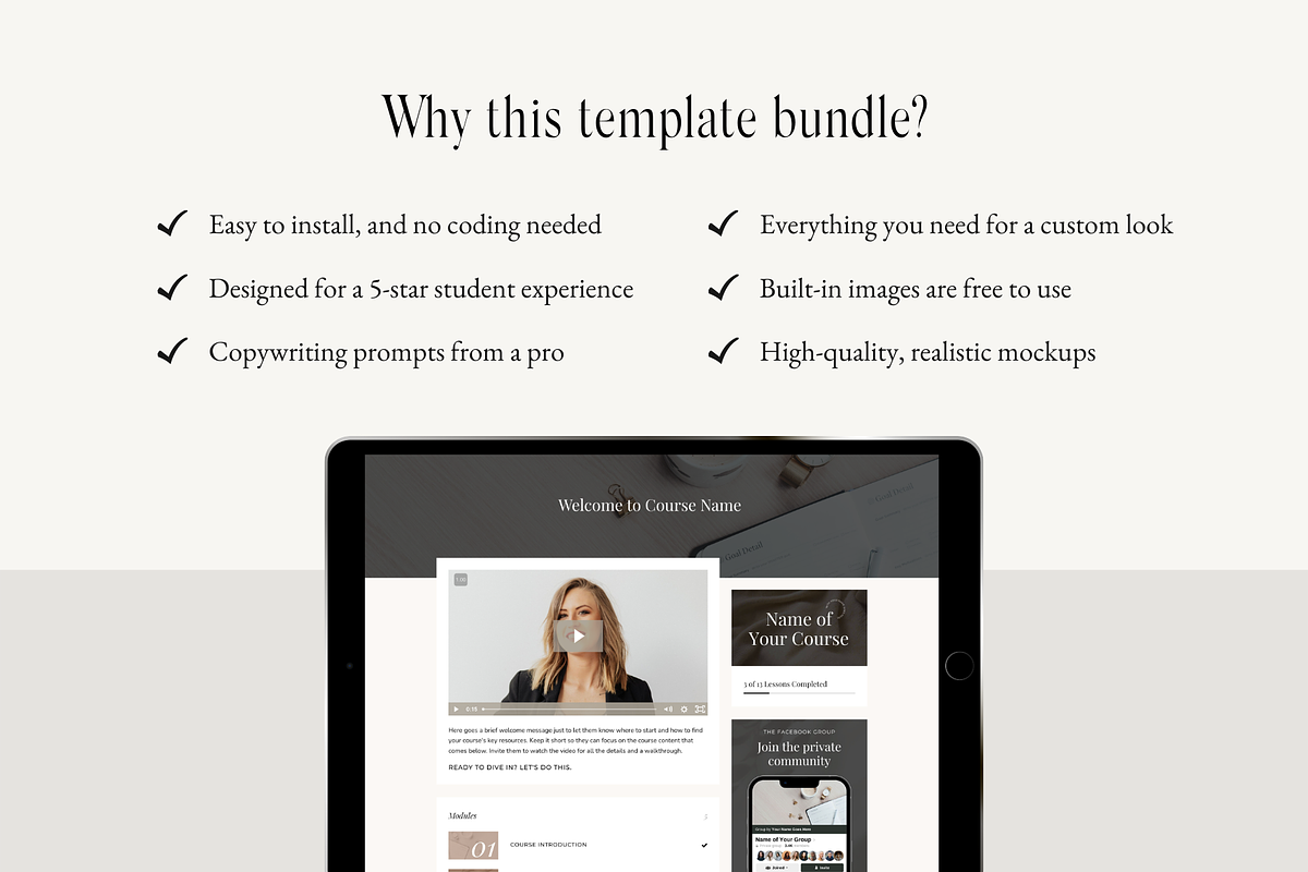 Kajabi Course Template for Courses, a Landing Page Template by Pixel & Flow (Photo 6 of 10)