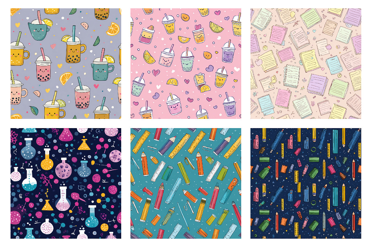 Back to School Seamless Patterns, a Texture Illustration by Dream Creation (Photo 4 of 4)