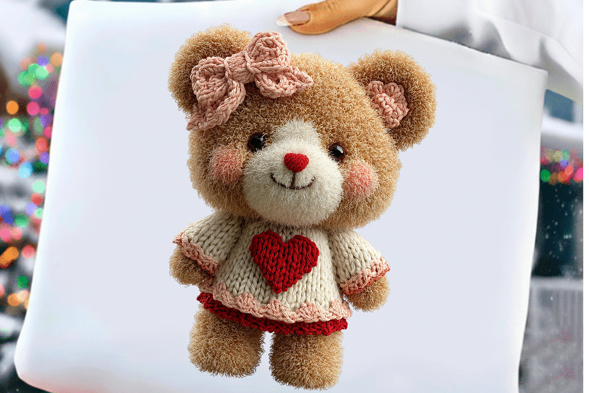 Faux Yarn Valentine's Day Teddy Bear, an Illustration by Craft Nest (Photo 2 of 5)