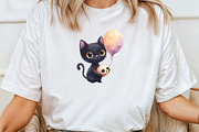 Halloween Black Cat Clipart, an Illustration by CraftArtStudio (Thumbnail 4 of 6)