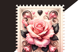 Valentine's Day Retro Stamp Clipart