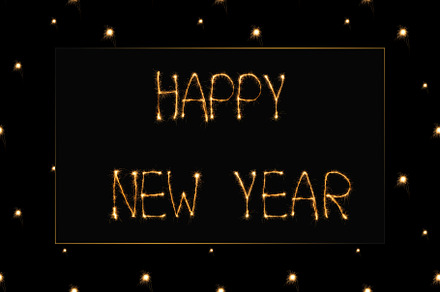 Close up view of happy new year